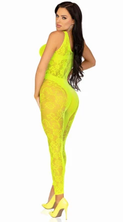 LEG AVENUE Neon Yellow Lace Bodystocking 8 LEG AVENUE Neon Yellow Lace Bodystocking -Forplay Shop LA 89308 07 033