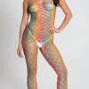 MUSIC LEGS Rio Rainbow Netted Bodystocking -Forplay Shop ML 1177 RAINBOW 2 PS06232020