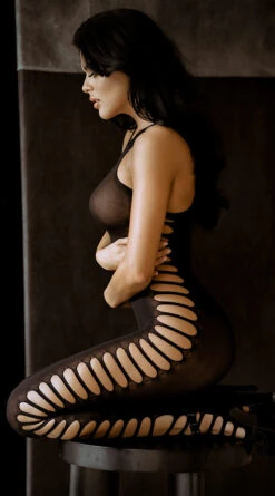 MUSIC LEGS Ribbed Cut-Out Bodystocking -Forplay Shop ML 1325 2