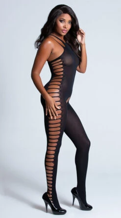 MUSIC LEGS Ribbed Cut-Out Bodystocking -Forplay Shop ML 1325 BLACK PS06062019 5