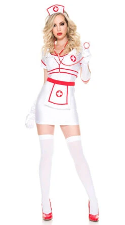 MUSIC LEGS Short Shift Nurse Costume -Forplay Shop ML 71033 front2 2020HALLOWEEN