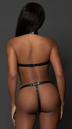 Victoria Chain Bra And Panty Set -Forplay Shop MS 940366 BK Back Full Length 2023APRIL