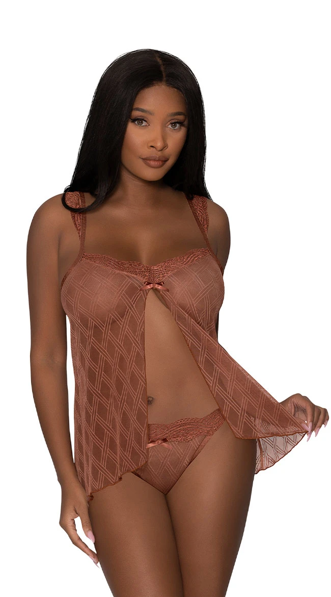 Caramel Flyaway Babydoll Set 3 Caramel Flyaway Babydoll Set