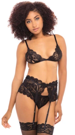 Split Decision Lace Bra Set -Forplay Shop OL 41 70029 BK ALT BA 2020NOV25636