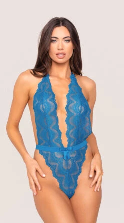 Alessa Plunge Lace Teddy -Forplay Shop OL 52 11153 BLUE YANDY PDP PS10052022 19