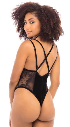 Tracing Lace And Velvet Teddy -Forplay Shop OL 52 11469 BK BACK BA 2020NOV25636