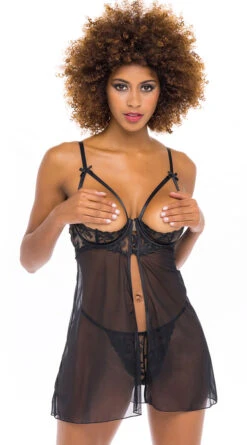 Nothing To Lose Babydoll Set -Forplay Shop OL 72 11565 BK FRONT BA 2021NOV43332