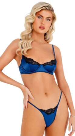 Roma Carolina Dream Satin Bra Set -Forplay Shop RM LI394 Navy 2020NOV26348
