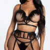 Roma Tail Feather Tease Bra Set 2 Roma Tail Feather Tease Bra Set -Forplay Shop RM LI439 BLK 1 YANDY PS06232021