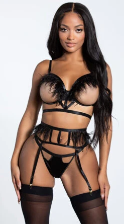 Roma Tail Feather Tease Bra Set
