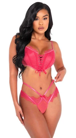 Roma Lashes For Lace Corset Bra Set