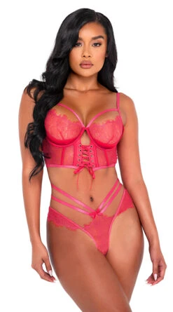 Roma Lashes For Lace Longline Bra Set -Forplay Shop RM LI516 Pink 2022APRIL47919