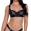 Roma Studs & Kisses Bra Set -Forplay Shop RM LI603 Black APR2023