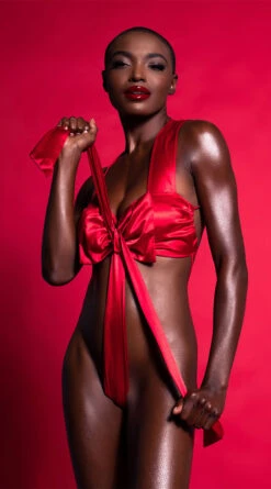 Rene Rofe Unwrap Me Satin Bow Teddy -Forplay Shop RR 20004 EDS 5 YANDY 2021HOLIDAY