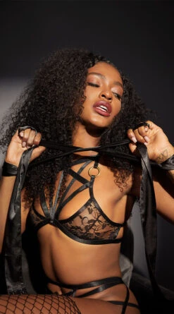 Submissive Strappy Lace Bralette Set -Forplay Shop SA SL6109 BLACK 6 EDS Yandy 2022ALLBLACKEVERYTHING