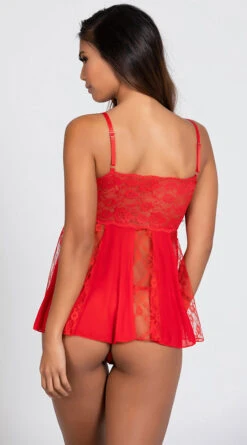 Sheer Stretch Lace Babydoll Set -Forplay Shop SO 96120 RED 9 PS01242019
