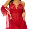 Provocative Peignoir Robe Set -Forplay Shop SO SS1048 Burg 2022JAN37095