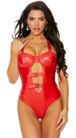 Take A Hint Wetlook Teddy -Forplay Shop SO SS1061 frt Red 2022JAN37095