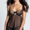 Open Cup Blissful Babydoll Set -Forplay Shop ST 10950 BLACK PS10152019 3 Edit