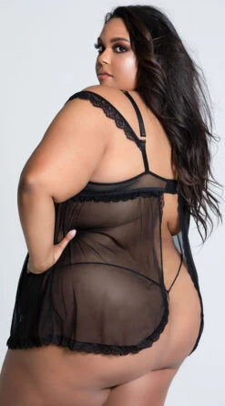 Plus Size Femme Fatale Babydoll Set -Forplay Shop ST 10972X BLACK 9 PS12212020