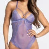 Come Hither Mesh Teddy -Forplay Shop ST 11063 PURP 4 YANDY PS12072021