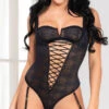 Ravishing Rose Lace Teddy -Forplay Shop ST 11112 BLK F 2020APR19375