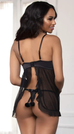 Are You Fur Real Babydoll Set -Forplay Shop ST 11185 BLACK B 2020OCT25700