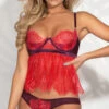 Lace Luxury Babydoll Set -Forplay Shop ST 11272 RED F 2021APR31039