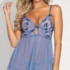 Dreamy Mesh Babydoll Set -Forplay Shop ST 11276 BLUE F 2021APR31039