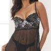 Keeping Secrets Babydoll Set -Forplay Shop ST 11331 BLACK F 2022JAN42771