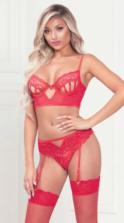 Double Trouble Longline Bra Set -Forplay Shop ST 11340 RED F 2022JAN42771