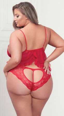 Plus Size Wild Hearts Camidoll Set -Forplay Shop ST 11373XP RED B 2022JAN42771