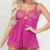 Your Heart's Desire Babydoll Set -Forplay Shop ST 11378 FUCHSIA F 2022JAN42771