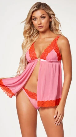 Two Toned Flyaway Babydoll Set