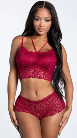 Yandy Fell Into Lace Bralette Set -Forplay Shop YAL 865 BURG 3 YANDY PS06232021