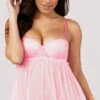 Yandy Walk It Off Pink Babydoll Set