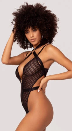 Yandy High Cut Temptress Bodysuit -Forplay Shop YDR YNDY 0020 TEDDY BLACK 23