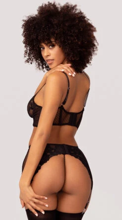 Yandy Classic Luxury Bra Set -Forplay Shop YDR YNDY 008 BRA GARTER BELT G STRING LACE SET BLACK 33