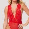 Yandy In The Deep Teddy -Forplay Shop YE 35446 PLUNGING LACE MESH TEDDY RED 2620