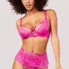 Yandy Laced With Luxury Bra Set 2 Yandy Laced With Luxury Bra Set -Forplay Shop YO 41 11769 BRA SET GARTER LACE PINK 5237