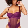 Yandy Purple Perfection Teddy 2 Yandy Purple Perfection Teddy -Forplay Shop YO 51 11762 LACE MESH UNDERWIRE TEDDY PURPLE 3146