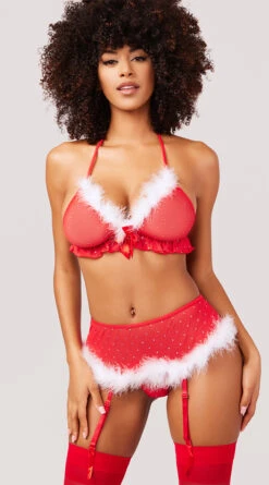 Jingle All The Way Bra Set -Forplay Shop YY PL YA9544 SANTA HOLIDAY BRA SET RED 3916